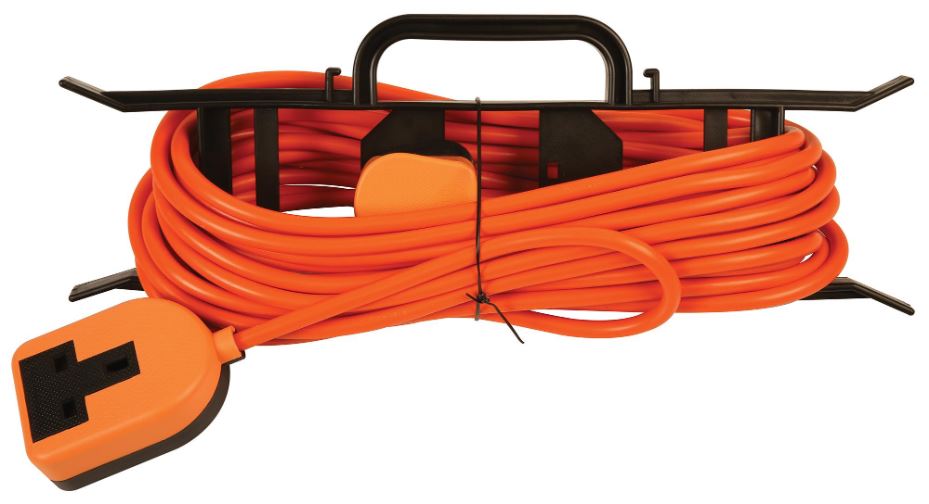 Rubber Mains Extension Lead with 'H' Frame - Orange