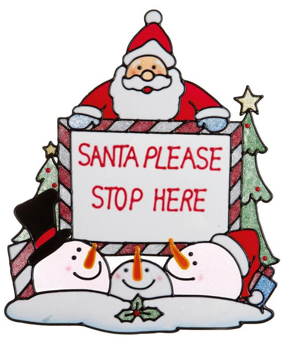 Santa Please Stop Here 37cm Christmas Window Cling