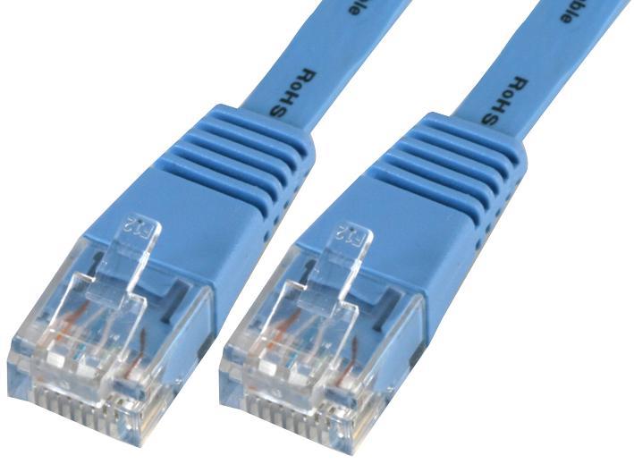 10m Blue Flat Cat6 UTP Ethernet Patch Lead