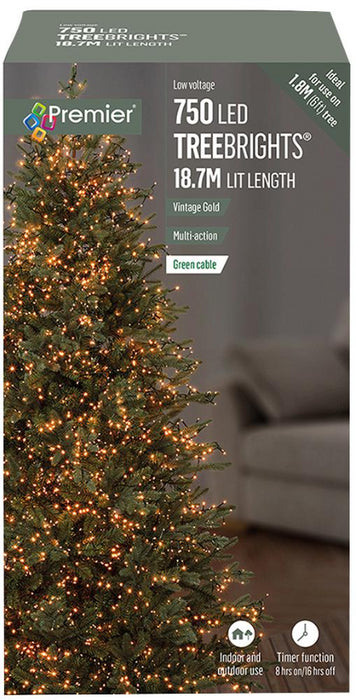 750 LED Christmas Tree Lights with Timer, 18.7m