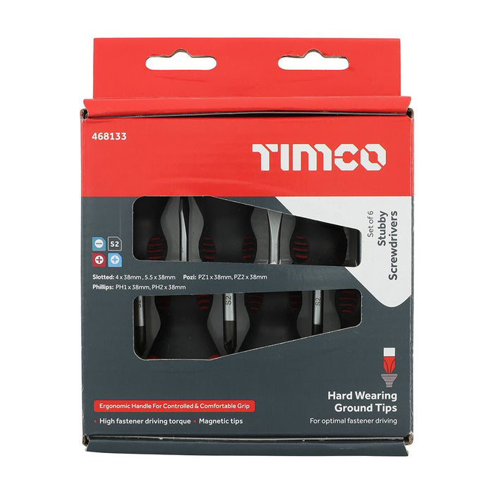 Stubby Screwdriver Set (Size 6pcs - 6 Pieces)